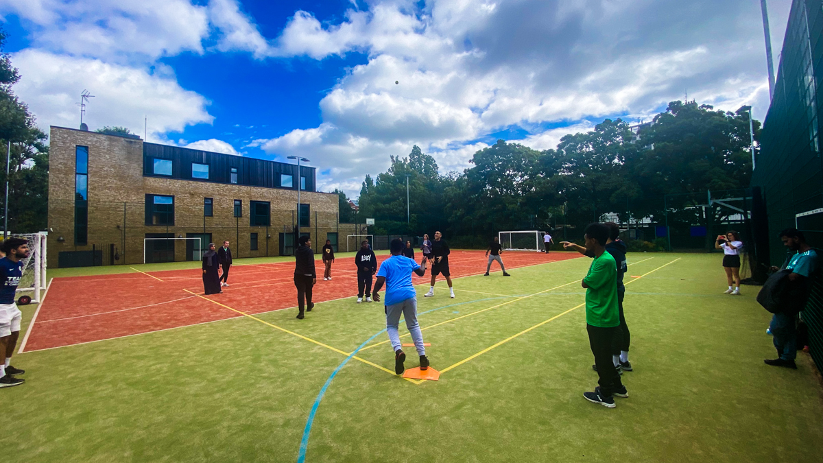 Baseball5 being played on an outdoor court in England